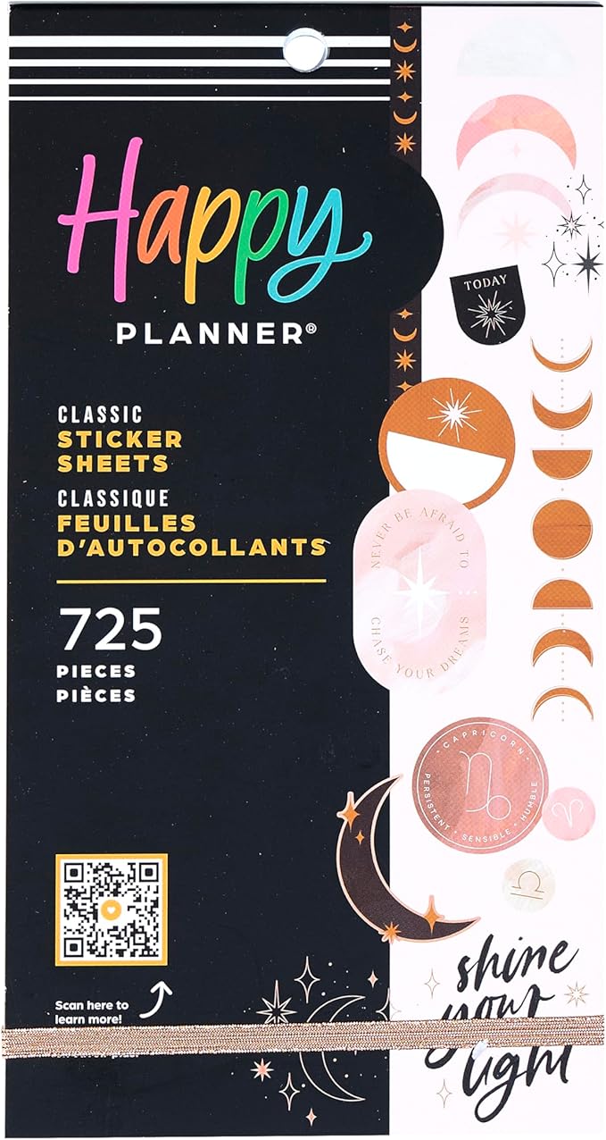 Happy Planner Sticker Pack for Calendars, Journals, and Planners, Easy-Peel Stickers and Scrapbook Accessories, Classic Size, Everyday Magic, 30 Sheets, 725 Total Stickers