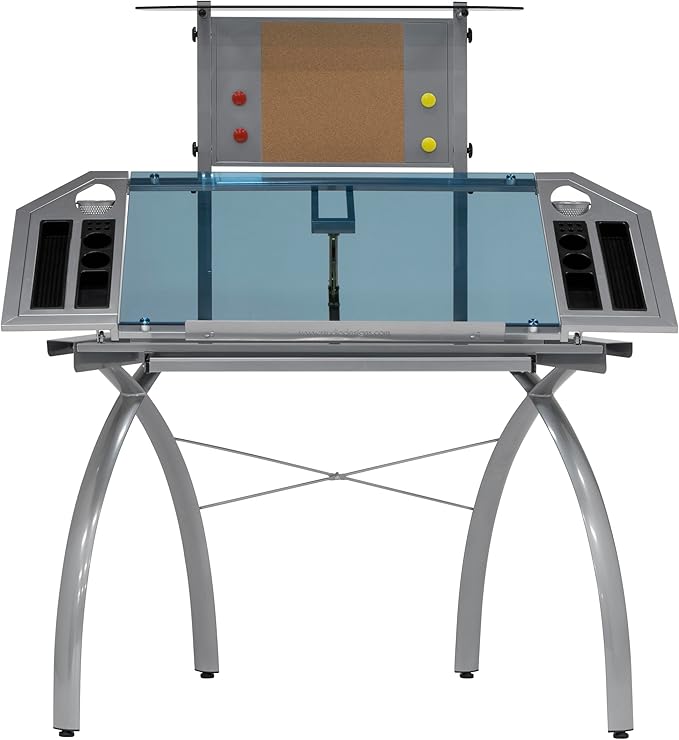 Studio Designs Futura Tower, Silver/Blue Glass