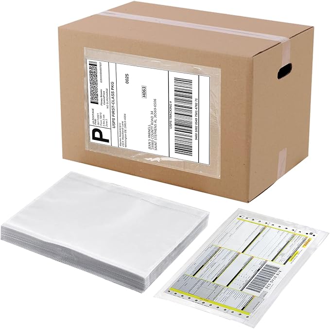 RyhamPaper Packing List Envelopes, Clear 6” x 9” Self Adhesive Shipping Labels Envelope Pouches (500 PCS)