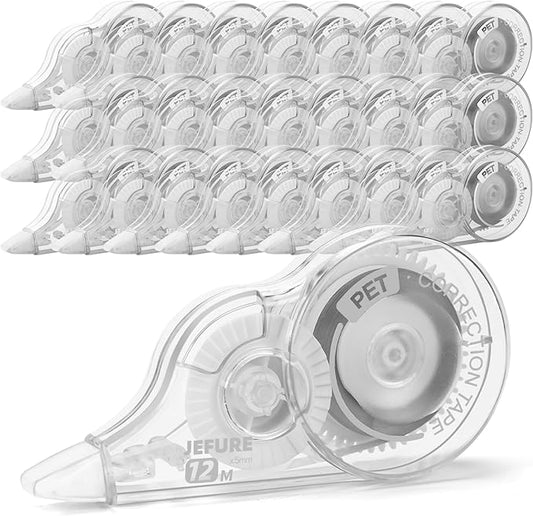 30 Pcs 39.4 Ft Correction Tape, Tear-Resistant Tape Bulk for School, Office, Note Taking, Journal (Tape Width 0.2 in, Clear)