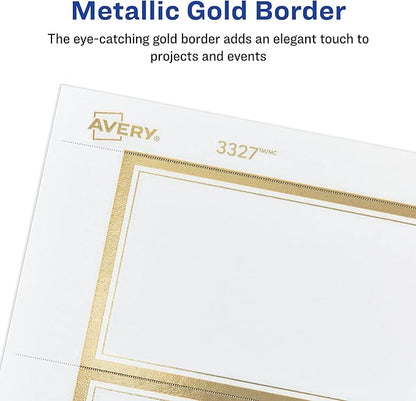 Avery Postcards with Metallic Gold Borders, 3-15/16" x 5-3/16", 40 Total, Laser/Inkjet Printable Postcards (3329)