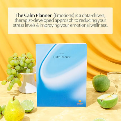 Switch Research Calm Planner - Psychologist-Developed Undated Goals Planner - 31-Day Self Care Planner With Prompts & Proven Techniques for Managing Stress