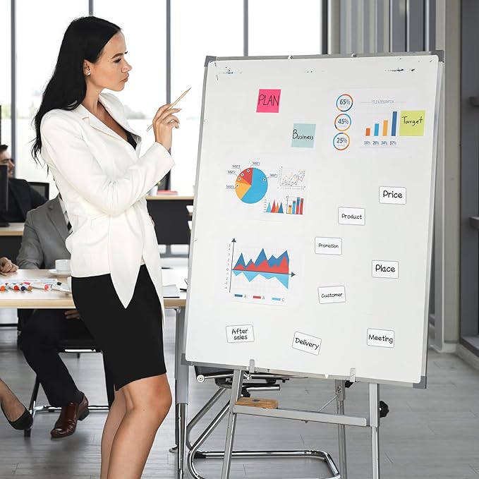 Dry Erase Magnetic Label 5x3 Inch White, Reusable Magnetic Dry Erase Labels for Whiteboards，Pack of 40