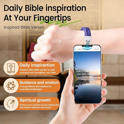 2 Pcs Bible Verse Bracelets，Daily Bible Verse Bracelet，Prayer Hope Bible Bracelets, Christian Gifts for Women , Graduation Gift，Inspirational Religious Gifts, Comes With A 35-inch Ribbon Bow