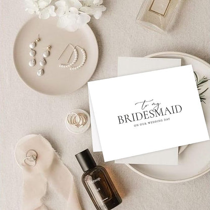 LADY&HOME To My Bridesmaid On My Wedding Day Card,Bridesmaid Thank You Card Wedding Day Bridesmaid Proposal (Black Foil,Bridesmaid)