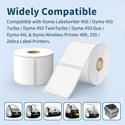 16 Rolls 6400 Labels Compatible with DYMO 30258 2-1/8" x 2-3/4" Direct Thermal Labels - Tacnology Barcode Address Replacement Use with Rollo, DYMO 450, 450 Turbo, 4XL & Zebra Desktop Printers