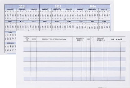 Larger Lines 12 Pack Check Registers for Personal Checkbooks, Blank Checkbook Registers for Personal or Businesses Use, Check Register Books to Log Transaction and Track Payments, Deposits, Finances