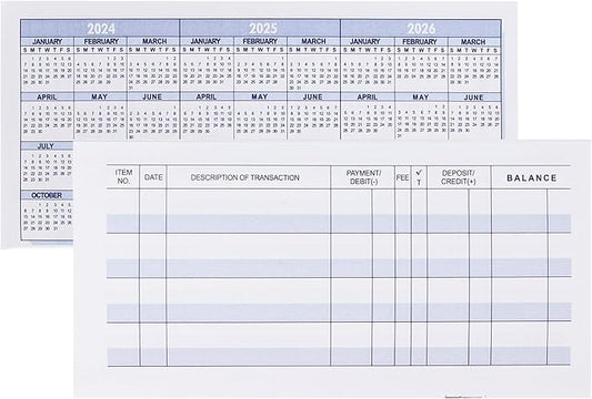 Larger Lines 12 Pack Check Registers for Personal Checkbooks, Blank Checkbook Registers for Personal or Businesses Use, Check Register Books to Log Transaction and Track Payments, Deposits, Finances