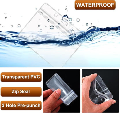 100 Pcs Lanyards for ID Badges and 100 Pcs Clear Name Tag Holders Reusable Lanyard with Clip Plastic ID Card Badge Holder Name Badges for Adults Kids Business School Office Supplies (Brown)