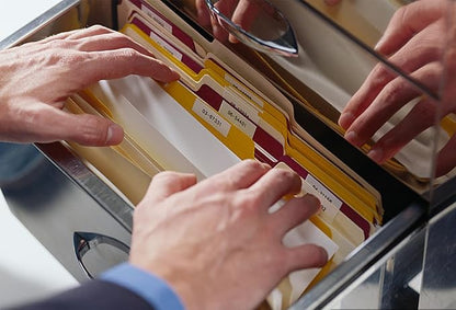 File Folder, RAZCC 150 Pack 1/3 Cut Tab File Folders Letter Size, Yellow, Folders with Tab, Great for Organizing and Easy File Storage