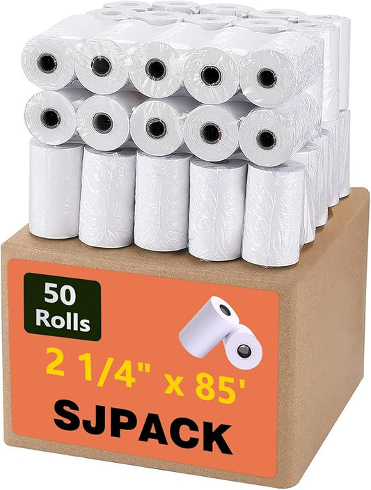 Thermal Paper 2 1/4" x 85' Pos Receipt Paper, 50 Rolls Cash Register Roll (50 Rolls)