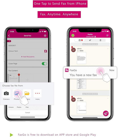 CimFAX Ultimate W5 SDK Provided 2-Port/2-Line High Speed 33.6k Fax from PC/Mobile via Fax Line 400 Users Fax2email Windows xp/7/8/10/Mac 16GB Storage