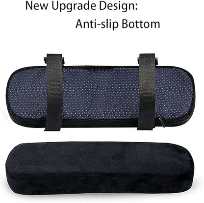 Memory Foam Chair Armrest Pad, Comfy Office Chair Arm Rest Cover for Elbows and Forearms Pressure Relief(Set of 2)