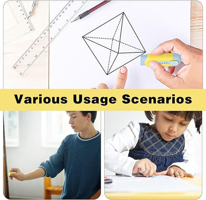 Pencil Erasers, Retractable Erasers for Pencils - Blue Yellow, Pack of 5