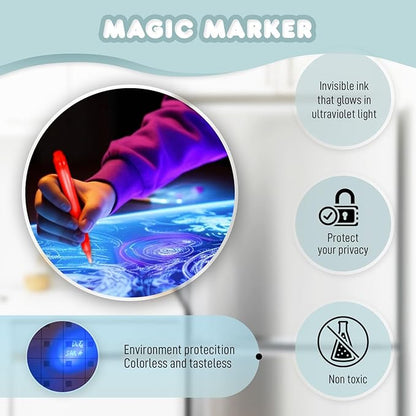 DAYLINDGO Magnetic Refrigerator Calendar - Magnetic Fridge Calendar 12.6" x 8.7" 3 Markers & 1 Invisible Ink & Grocery List Dry Erase Magnet Calendar for Fridge Kitchen Organization, Shipped Flat