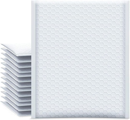 UCGOU Bubble Mailers 8.5x12 Inch White 25 Pack Usable Size 8.5x11 Poly Padded Envelopes #2 Medium Mailing Opaque Packaging Postal Self Seal Waterproof Boutique Shipping Bags for Clothes Makeup