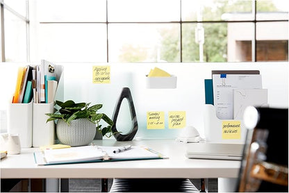 Post-it 100% Recycled Paper Super Sticky Notes, Canary Yellow, 3 in. x 3 in., 12 Sticky Note Pads, 70 Sheets per Pad, School Supplies and Office Products