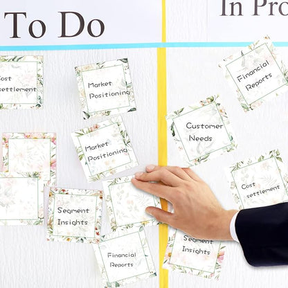 9 Pieces Boho Leaves Sticky Note Pads Adhesive Memo Notes Self-Stick Note Pads for Reminders, Study, Work, Office, School and Home, 9 Styles