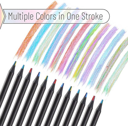 Mr. Pen- Rainbow Pencils, 12 Pack, 7 Color in 1 Rainbow Colored Pencil with Sharpener, Fun Pencils for Kids, Rainbow Pencils for Kids, Colored Pencils for Kids, Color Pencils for Kids