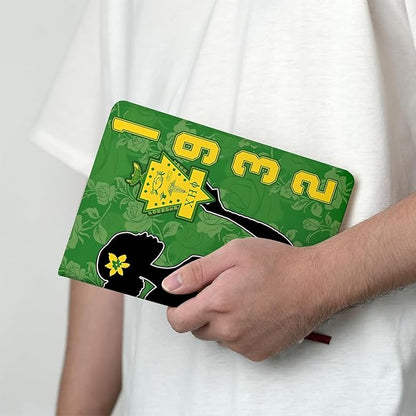 AKA Sorority Gift Leather Notebook for Women Girls Pink and Green Greek Sorority Journal Notebook Sisterhood Graduation Gift (1932)