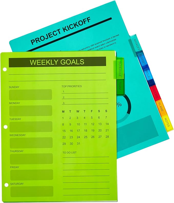 Avery Dividers for 3 Ring Binders, 8-Tab Binder Dividers, Plastic Binder Dividers, Insertable Big Tabs, Multicolor, 24 Sets (11901)