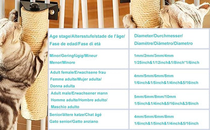 1/4 in (6 mm) X 164 Ft (50 Meters) Natural Sisal Hemp Rope Heavy Duty Thick Twine for Cat Scratcher Post Tree, Garden, Binding, Crafts Packing Material