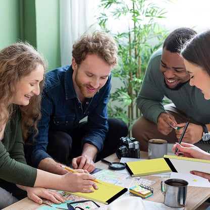 12 Pack Note Pads 5x8 Inch Small Yellow Legal Pads 5x8 In 50 Sheets Notepad College Ruled Small Writing Pads Perforated Pages Paper Pads 80GSM Recycled Paper Notepads for Home, Office, or School