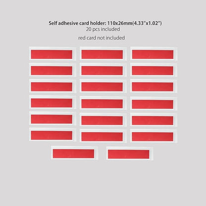 Clear Adhesive Pockets Sleeves,Plastic Self Adhesive Label Holders Pockets Holder for Index Cards Planners Cabinets Shelves (4.33"x1.02"(110x26mm)-20PCS)