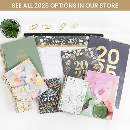 bloom daily planners 2025 Planner HARDCOVER Calendar Year Day Planner (January 2025 - December 2025) - Task & Goal Organizer - Monthly & Weekly Inspirational Agenda Book - 5.5" x 8.25" - Watercolor Waves