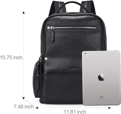 BOSTANTEN Men Leather Backpack 15.6” Laptop Backpack Travel Business Office Bag Large Capacity College Daypack