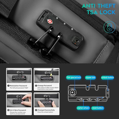 BANGE Airback Backpack,60L Expandable Travel Backpack Vacuum Compression with Air Pump, Waterproof and Anti-Theft Laptop Backpack for Hiking, Business and Travel