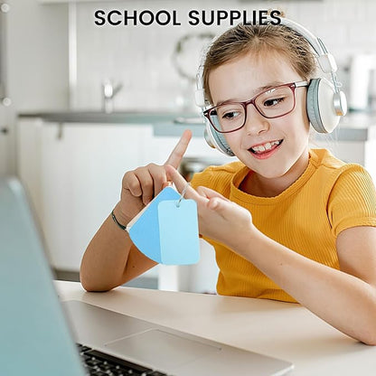 Koogel Blank Index Cards with Ring, 400 Count, 2.2 x 3.5 Inch, Ruled on both Sides, 8 Colors, Waterproof Covers, for School Classroom Supplies, Work Supplies