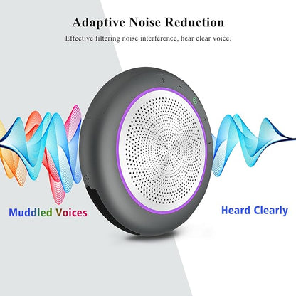Conference Speaker with Microphone, Silver 360° Voice Pickup Portable Conference Microphone Noise Reduction Bluetooth 5.0 Speakerphone for Zoom, Webex, Home, Office, Online Calling