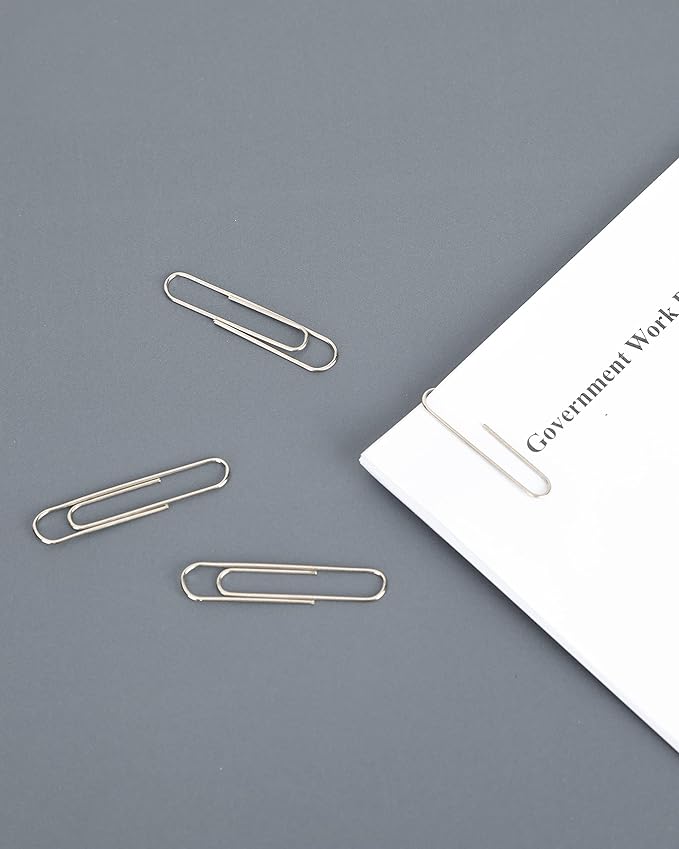 PAPERPAL Jumbo Paper Clips Nonskid, 300 Large Paper Clips (3 Boxes of 100 Each), Paperclips for Office School & Personal Use, Daily DIY, 2" Silver Heavy Duty Non-Skid Paper Clips Jumbo Size