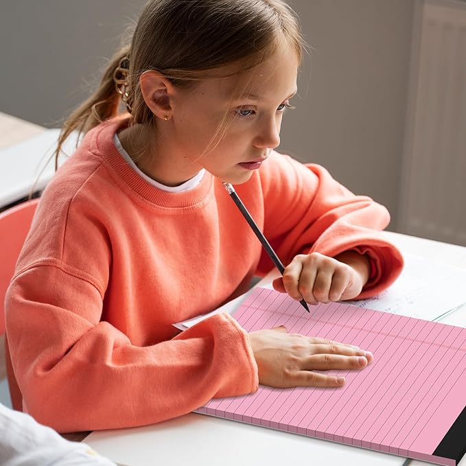 Colored Legal Pads 8.5x11 Legal Pads 6 Pack Wide Ruled Notepads Colored Note Pads Perforated Legal Notepads 21LB Legal Pad 30 Sheets Writing Pads for School, College, Office (Pink/Blue/Purple)