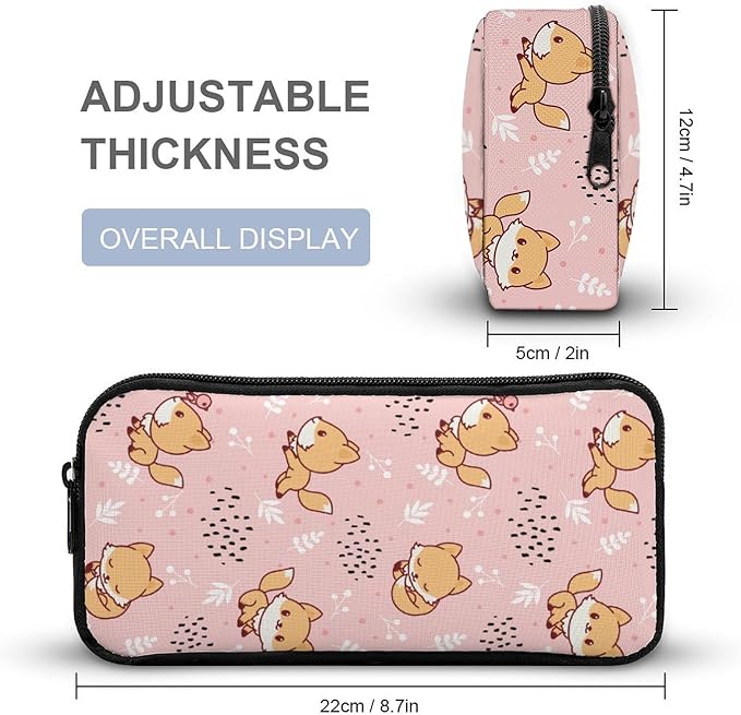 3PCS 17" Fox Backpack, Shoulders Backpack with Insulated Lunch Bag Durable Fox Laptop Bag Daypack with Multiple Pockets (Fox)