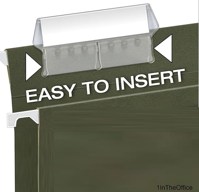 1InTheOffice Plastic Clear Tabs, and Inserts 2" x 5/8", 100/Pack (2")