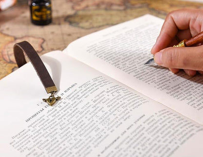 Bookmarks, Handmade Retro Lovers Love Lock Bookmark with Long Leather Straps, Elegant Reading Companion for Readers and Book Lovers (Style 21)