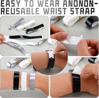 Epakh 600 Pcs Paper Wristbands Neon Wrist Bands Waterproof Handbands for Events Lightweight Concert Wristbands Neon Colored Adhesive Wrist Band for Party