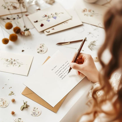 Blank Cards, 32 Pack Blank Greet Cards, Beautiful Blank Note Cards, Perfect Stationary Set For All Occasions, 8 Assorted Floral Designs, 4" x 6"