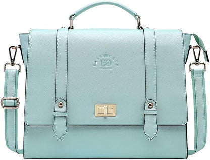 Laptop Briefcase for Women,15.6 Inch Work Tote Bag Trendy Computer Bag Business Satchel Purse with Professional Protection Padded Compartment for Work Travel,Mint