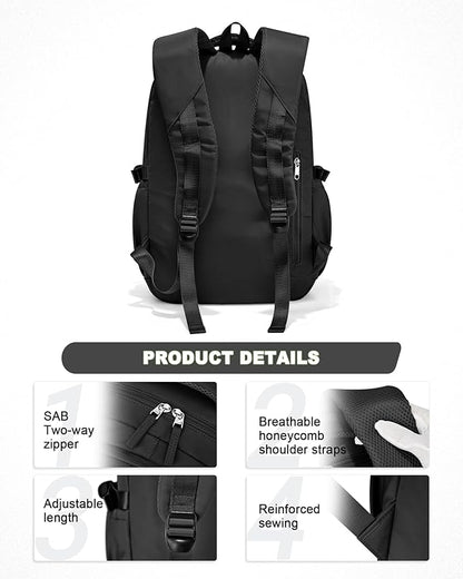 Lightweight School Backpack, College Bookbag for Boys Girls, 15.6 Inch Laptop Work Bag, Gym Backpack for Men Women, Waterproof Backpack for Campus School, Business, Large Backpack for Boys