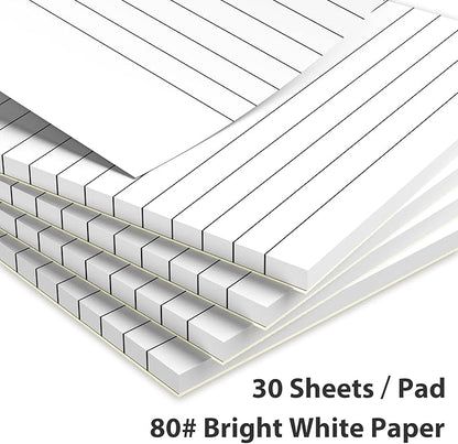 Notepad for Daily Planning and Organization of Work – 4 x 6-inches Lined Paper – Thick Bright White Paper – 30 Pages – Note Pads Ruled Pages – Pack of 8