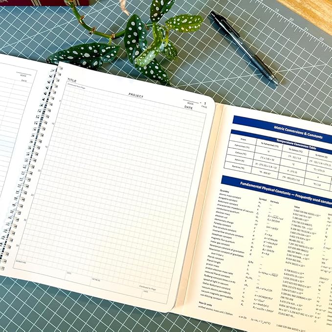 BookFactory Carbonless Lab Notebook (Scientific Grid Format) - Contains Carbon Copies 8.5" x 11", 25 Sets of Pages, 50 Sheets Total - Duplicator [Wire-O Bound] (LAB-025-WTG-D)