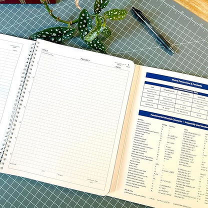 BookFactory Carbonless Lab Notebook (Scientific Grid Format) - Contains Carbon Copies 8.5" x 11", 50 Sets of Pages, 100 Sheets Total - Duplicator Wire-O Bound (LAB-050-WTG-D)