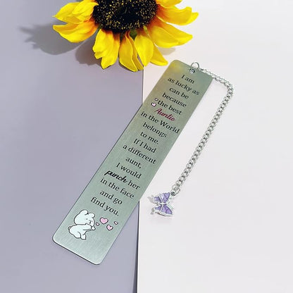 Aunt Bookmarks Mothers Day Gift Bookmarker Aunty appreciate Birthday Present Women Retirement Appreciate the Best Auntie in the World Family Love Quotes Keepsakes Christmas Thanksgiving Book Accessory