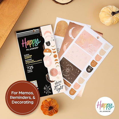 Happy Planner Sticker Pack for Calendars, Journals, and Planners, Easy-Peel Stickers and Scrapbook Accessories, Classic Size, Everyday Magic, 30 Sheets, 725 Total Stickers