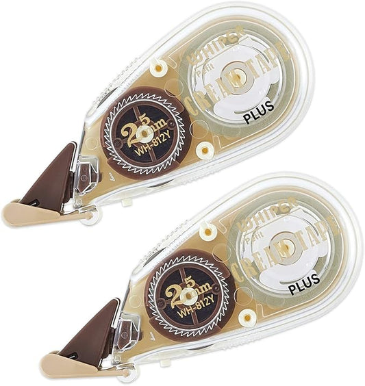 PLUS WH-812Y 51-641 Correction Tape, Whitepatch Cream Tape, 0.1 inch (2.5 mm), 2 x 1.2 inches (2.5 mm)