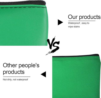 4Pack Money Bag 11 X 6 ", Safe Durable Money Bags with Zipper for Cash Waterproof, Coin Money Pouch PU Leather Bank Bag, Bank Bags with Zipper for Checks Makeup Bills Receipts Tool Storage Bag (Green)