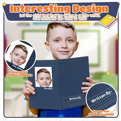 Henoyso 12 Pcs Primary Composition Notebook K-2 9 3/4 x 7 1/2 Inch Primary Journal Blank Writing Book for Kid to Write Draw and Journal 60 Page Notebook Back to School Supplies (Dark Color)